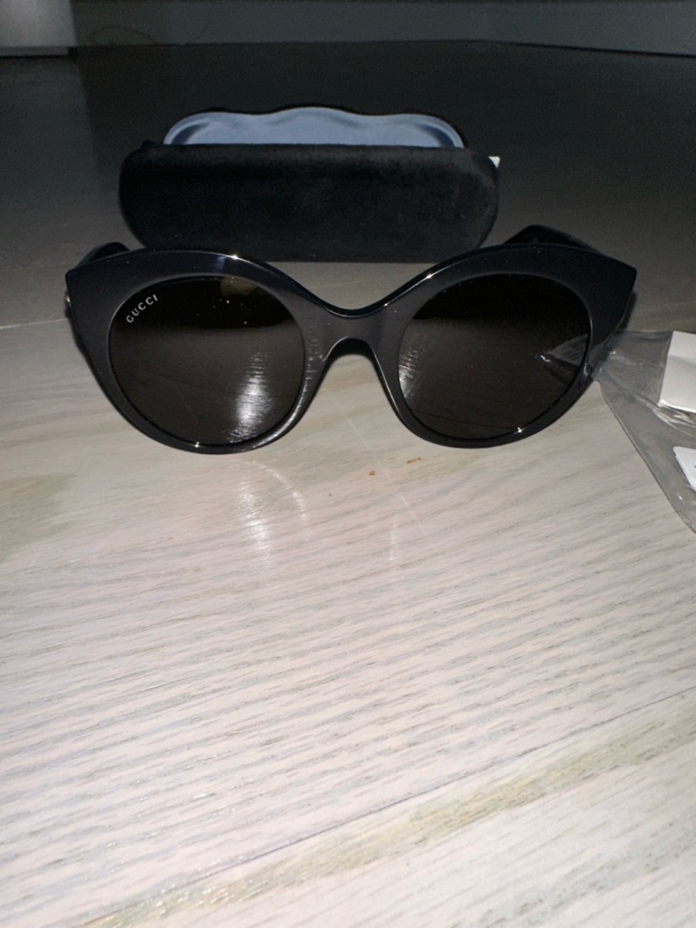 Gucci Black Gloss Cat-Eye Sunglasses